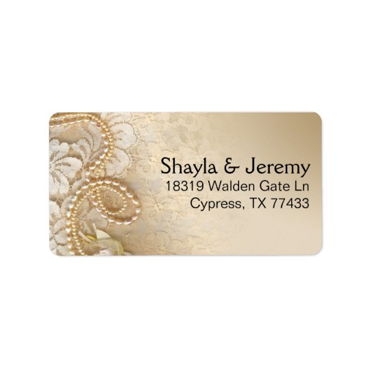 Shayla Pearls and Lace Mailing | eggshell Address Label