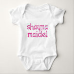 Shayna Maidel Baby Bodysuit<br><div class="desc">Tee's, onsies, buttons, magnets and more for your shayna maidel. All products are customisable: change the product, backgournd colour, add a border, or make a photocard. The perfect Chanukah gift!</div>