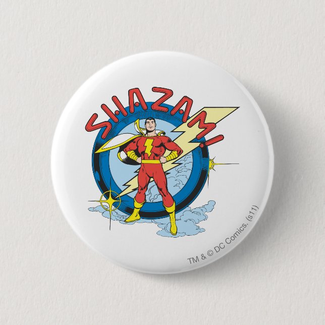 Shazam 6 Cm Round Badge (Front)