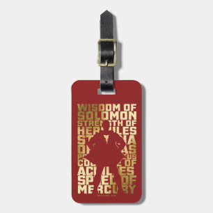 SHAZAM! Abilities Golden Typography Graphic Luggage Tag