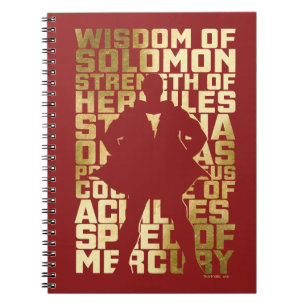 SHAZAM! Abilities Golden Typography Graphic Notebook