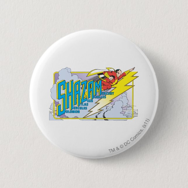 Shazam Acronym 2 6 Cm Round Badge (Front)
