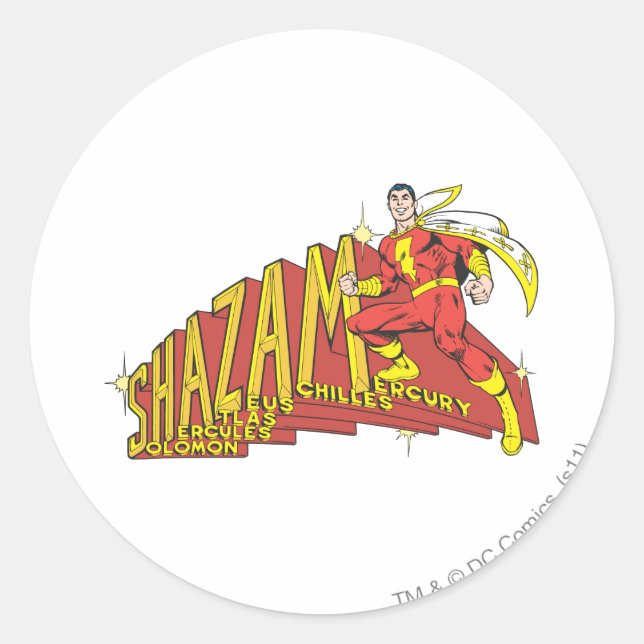 Shazam Acronym Classic Round Sticker (Front)
