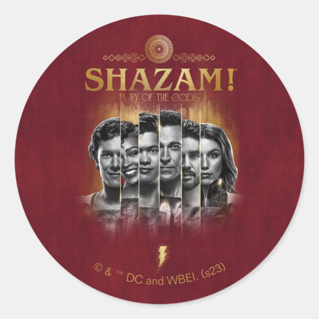 SHAZAM! Fury of the Gods | Character Photo Bars Classic Round Sticker (Front)