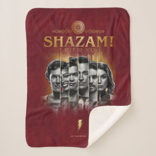 SHAZAM! Fury of the Gods   Character Photo Bars Sherpa Blanket
