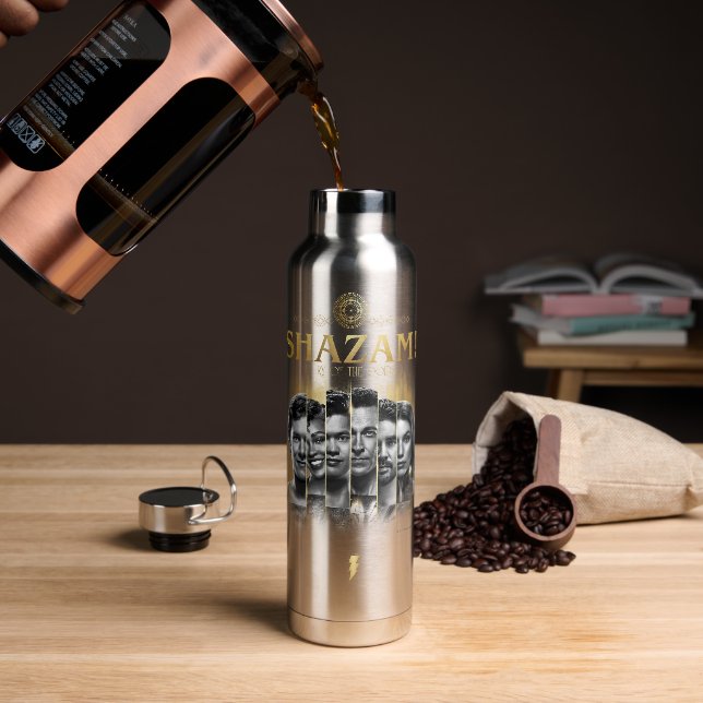 SHAZAM! Fury of the Gods | Character Photo Bars Water Bottle (Coffee)