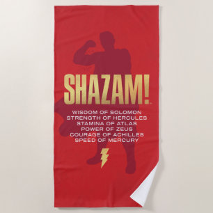 SHAZAM! Fury of the Gods Flexing Silhouette Beach Towel