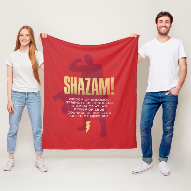 SHAZAM! Fury of the Gods | Flexing Silhouette Fleece Blanket (In Situ)