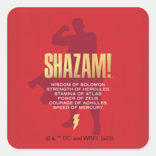 SHAZAM! Fury of the Gods   Flexing Silhouette Square Sticker