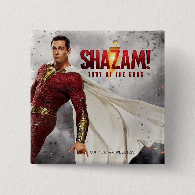 SHAZAM! Fury of the Gods | Hang Loose Movie Poster 15 Cm Square Badge (Front)