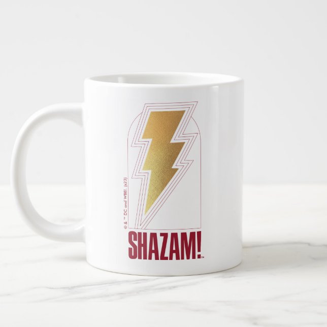 SHAZAM! Fury of the Gods | Lightning Bolt Badge Large Coffee Mug (Left)