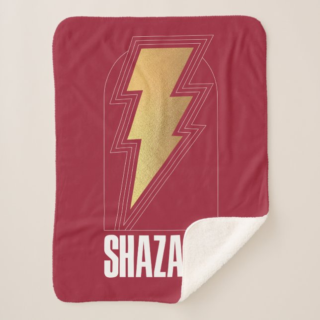 SHAZAM! Fury of the Gods | Lightning Bolt Badge Sherpa Blanket (Front)