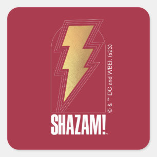 SHAZAM! Fury of the Gods   Lightning Bolt Badge Square Sticker