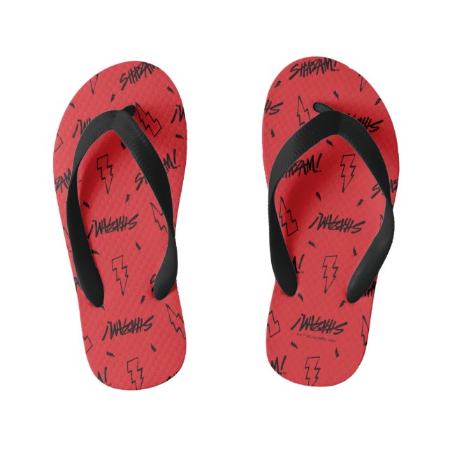 SHAZAM! Fury of the Gods | Marker Doodle Pattern Kid's Flip Flops (Footbed)