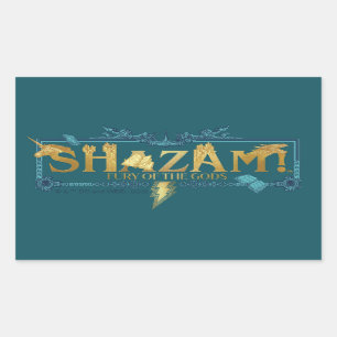 SHAZAM! Fury of the Gods   Mythical Logo Rectangular Sticker