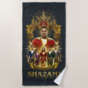 SHAZAM! Fury of the Gods Ornate SHAZAMily Frame Beach Towel