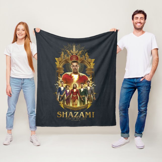 SHAZAM! Fury of the Gods | Ornate SHAZAMily Frame Fleece Blanket (In Situ)