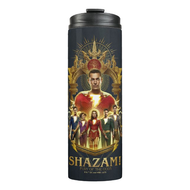 SHAZAM! Fury of the Gods | Ornate SHAZAMily Frame Thermal Tumbler (Front)