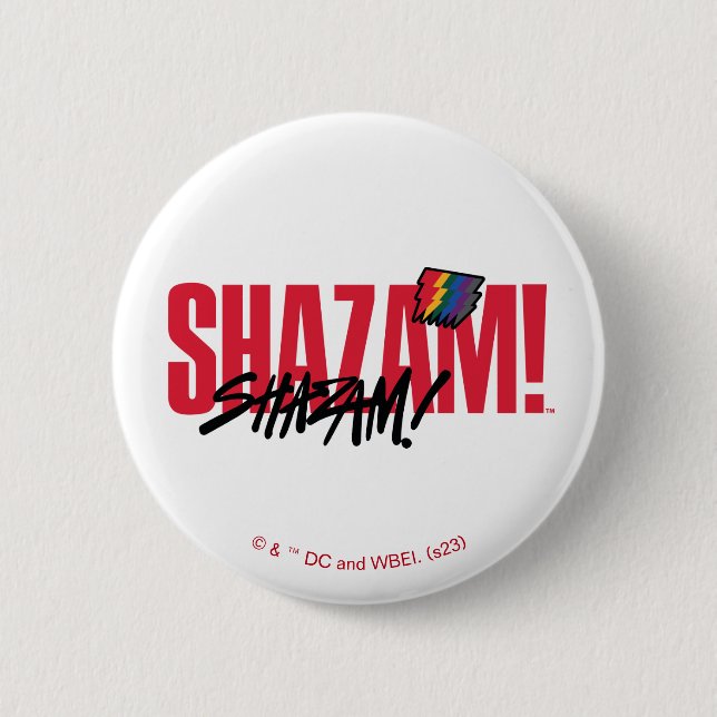 SHAZAM! Fury of the Gods | Rainbow Bolts Logo 6 Cm Round Badge (Front)