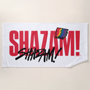 SHAZAM! Fury of the Gods   Rainbow Bolts Logo Beach Towel