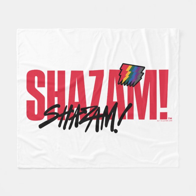 SHAZAM! Fury of the Gods | Rainbow Bolts Logo Fleece Blanket (Front (Horizontal))