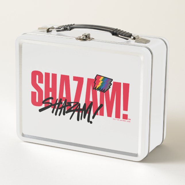 SHAZAM! Fury of the Gods | Rainbow Bolts Logo Metal Lunch Box (Front)