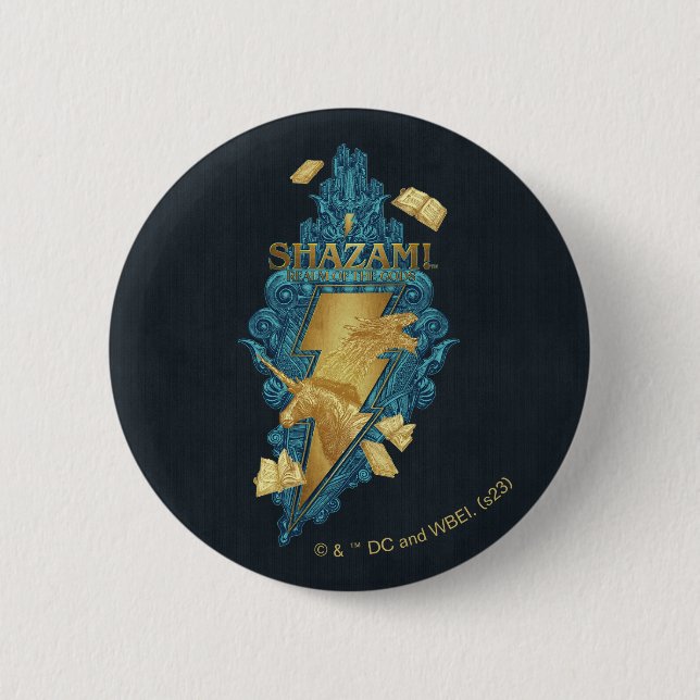 SHAZAM! Fury of the Gods | Realm of the Gods Logo 6 Cm Round Badge (Front)