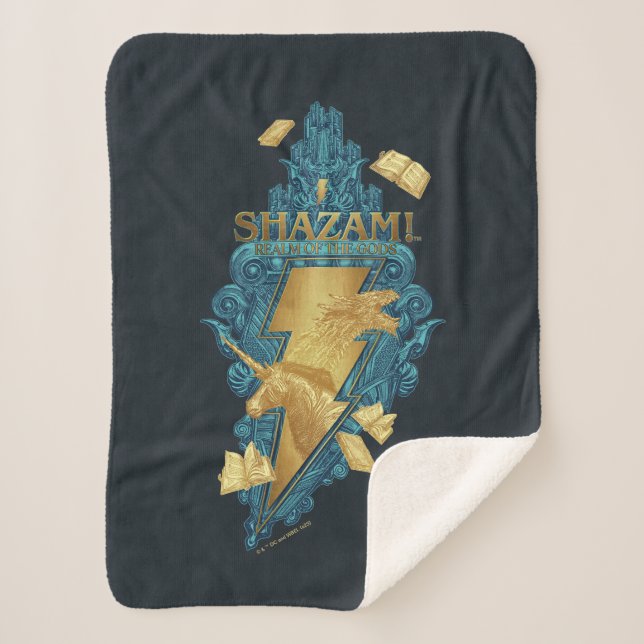 SHAZAM! Fury of the Gods | Realm of the Gods Logo Sherpa Blanket (Front)