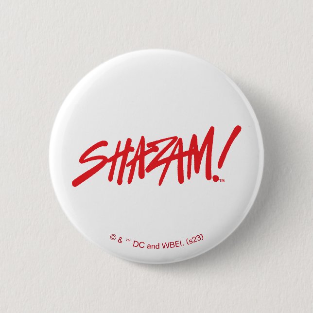 SHAZAM! Fury of the Gods | Red Marker Logo 6 Cm Round Badge (Front)