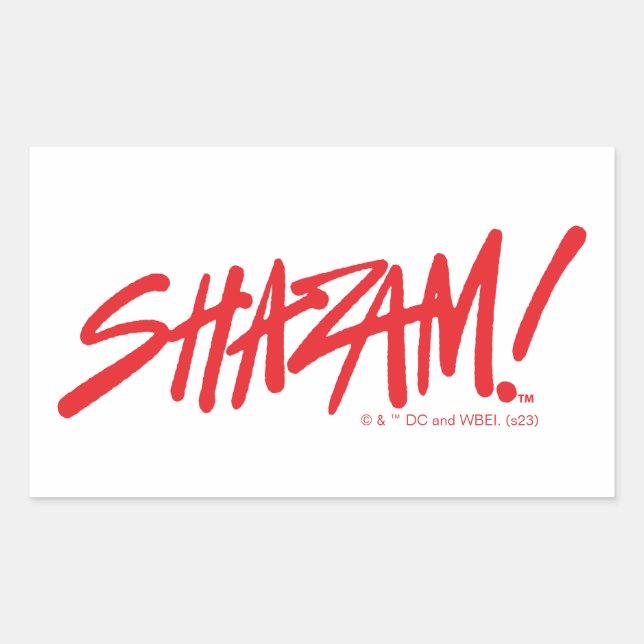 SHAZAM! Fury of the Gods | Red Marker Logo Rectangular Sticker (Front)