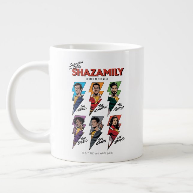SHAZAM! Fury of the Gods | SHAZAMily Comic Bolts Large Coffee Mug (Left)