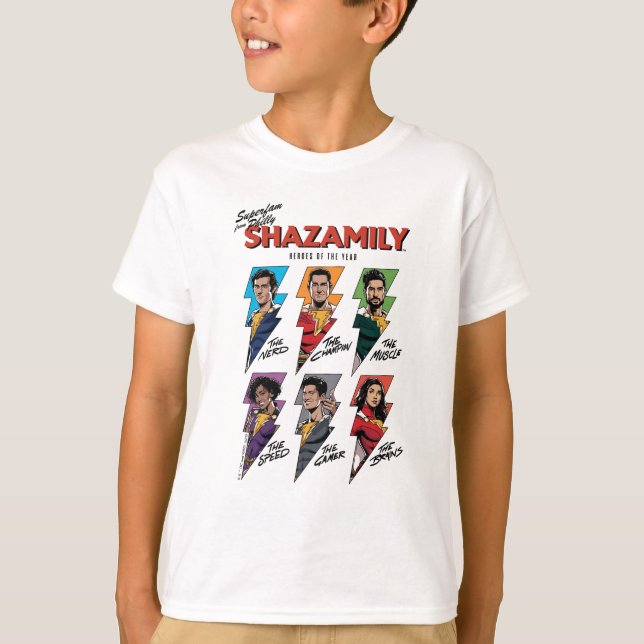 SHAZAM! Fury of the Gods | SHAZAMily Comic Bolts T-Shirt (Front)
