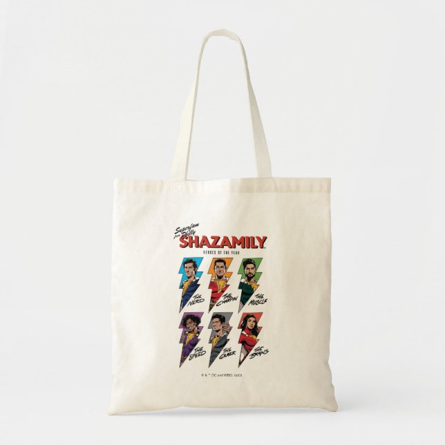 SHAZAM! Fury of the Gods | SHAZAMily Comic Bolts Tote Bag (Front)