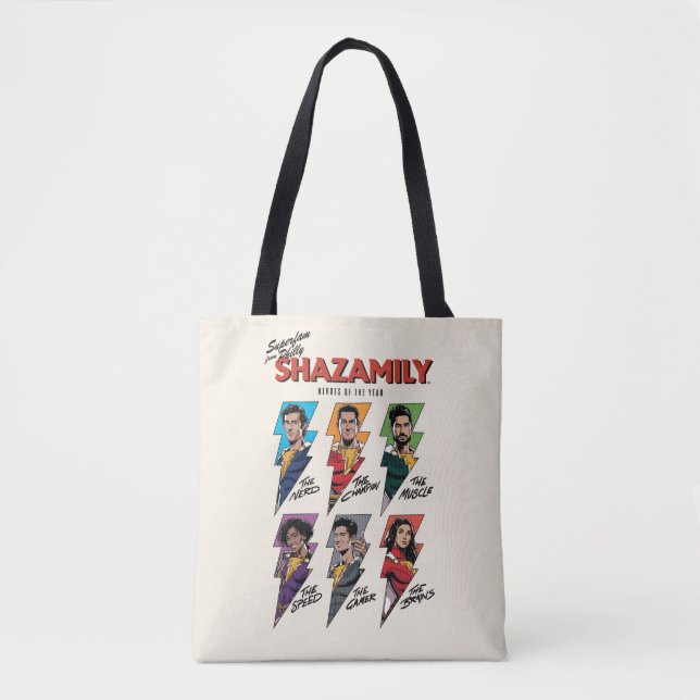 SHAZAM! Fury of the Gods | SHAZAMily Comic Bolts Tote Bag (Front)