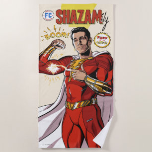 SHAZAM! Fury of the Gods SHAZAMily Comic Cover Beach Towel