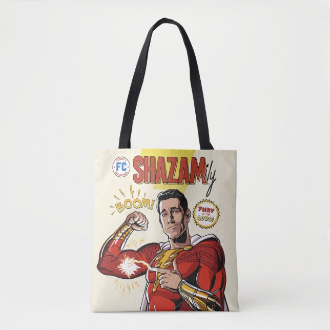SHAZAM! Fury of the Gods | SHAZAMily Comic Cover Tote Bag (Front)