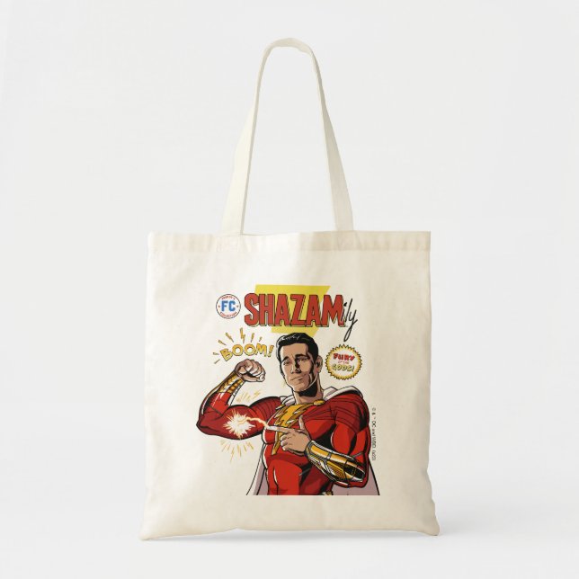 SHAZAM! Fury of the Gods | SHAZAMily Comic Cover Tote Bag (Front)