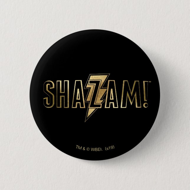 SHAZAM! | Gold Logo 6 Cm Round Badge (Front)
