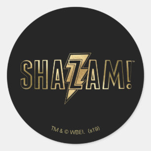 SHAZAM!   Gold Logo Classic Round Sticker