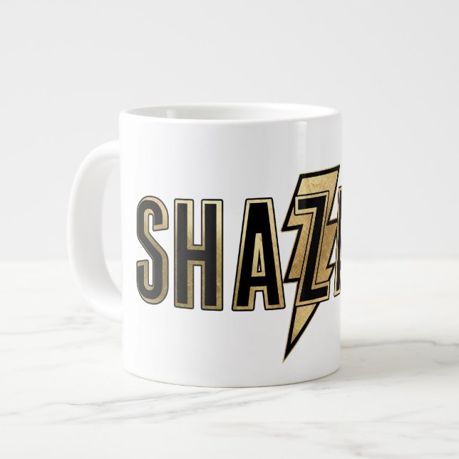 SHAZAM! | Gold Logo Large Coffee Mug (Front Left)