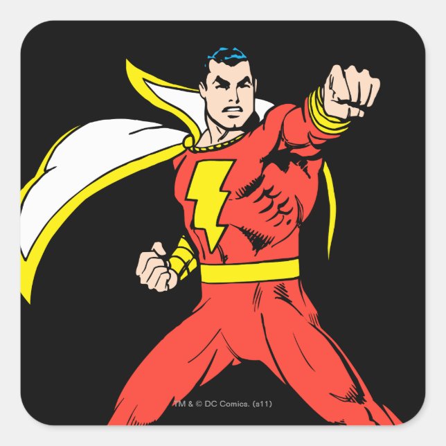 Shazam Ready to Fight Square Sticker (Front)