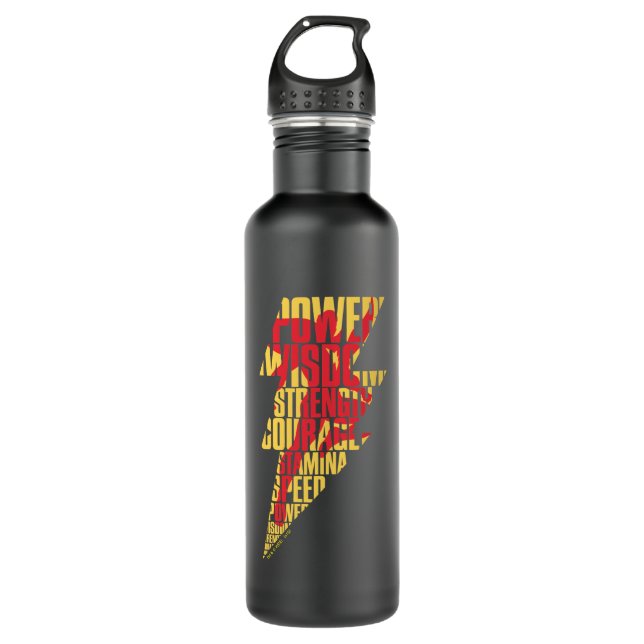 SHAZAM! | Shazam Abilities Lightning Graphic 710 Ml Water Bottle (Front)