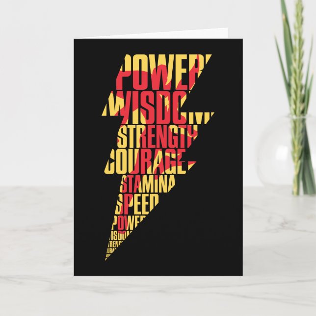 SHAZAM! | Shazam Abilities Lightning Graphic Card (Front)