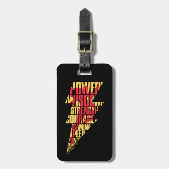 SHAZAM! | Shazam Abilities Lightning Graphic Luggage Tag (Front Vertical)