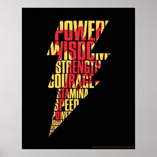SHAZAM! | Shazam Abilities Lightning Graphic Poster (Front)