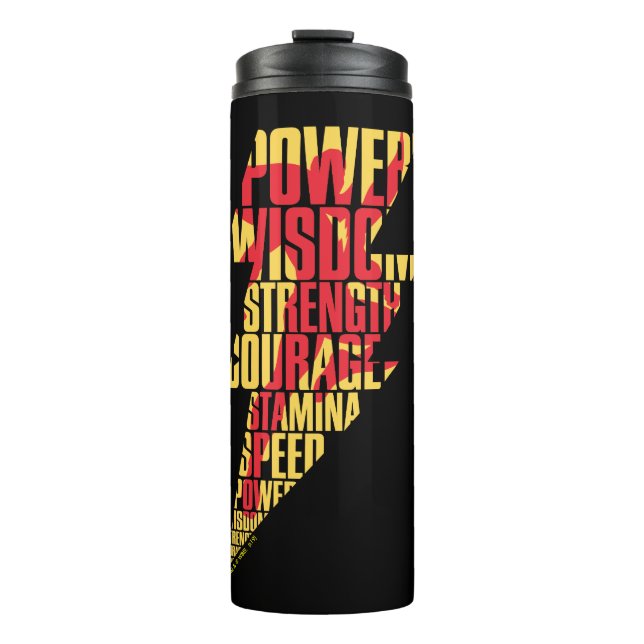 SHAZAM! | Shazam Abilities Lightning Graphic Thermal Tumbler (Front)