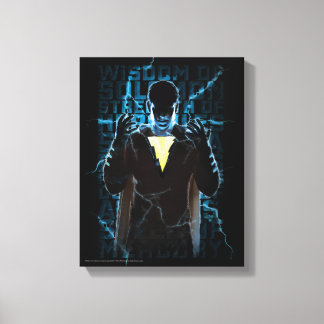 SHAZAM! | Shazam & Abilities Lightning Typography Canvas Print