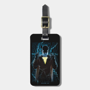 SHAZAM! Shazam & Abilities Lightning Typography Luggage Tag