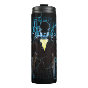 SHAZAM!   Shazam & Abilities Lightning Typography Thermal Tumbler