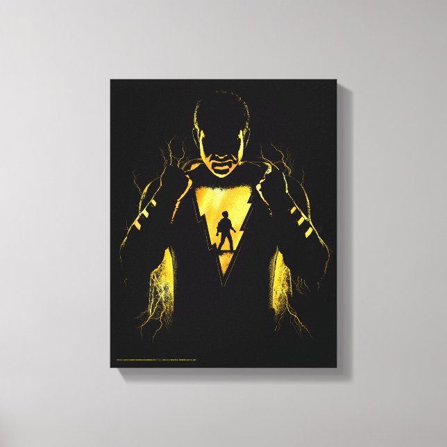 SHAZAM! | Shazam and Billy Lightning Silhouette Canvas Print (Front)